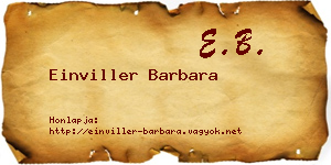Einviller Barbara névjegykártya